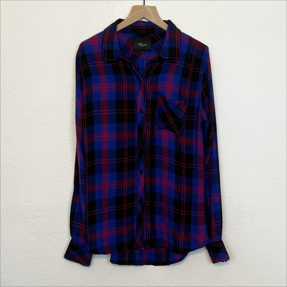 Rails Hunter Button Down Plaid Electric Blue Small - Picture 2 of 14